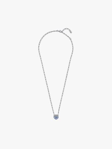 Blue Pansy Flower Pendant Necklace