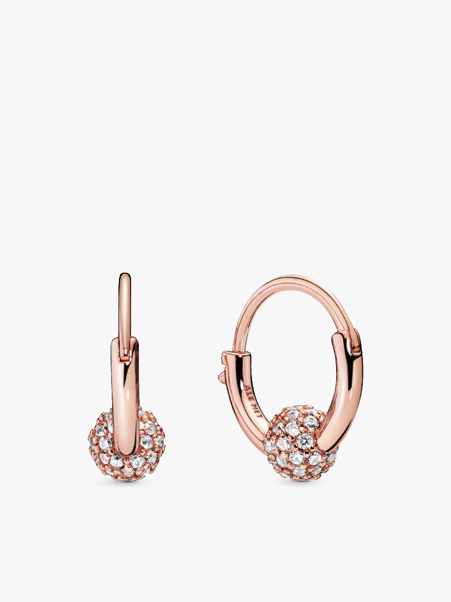 Pavé Bead Hoop Earrings