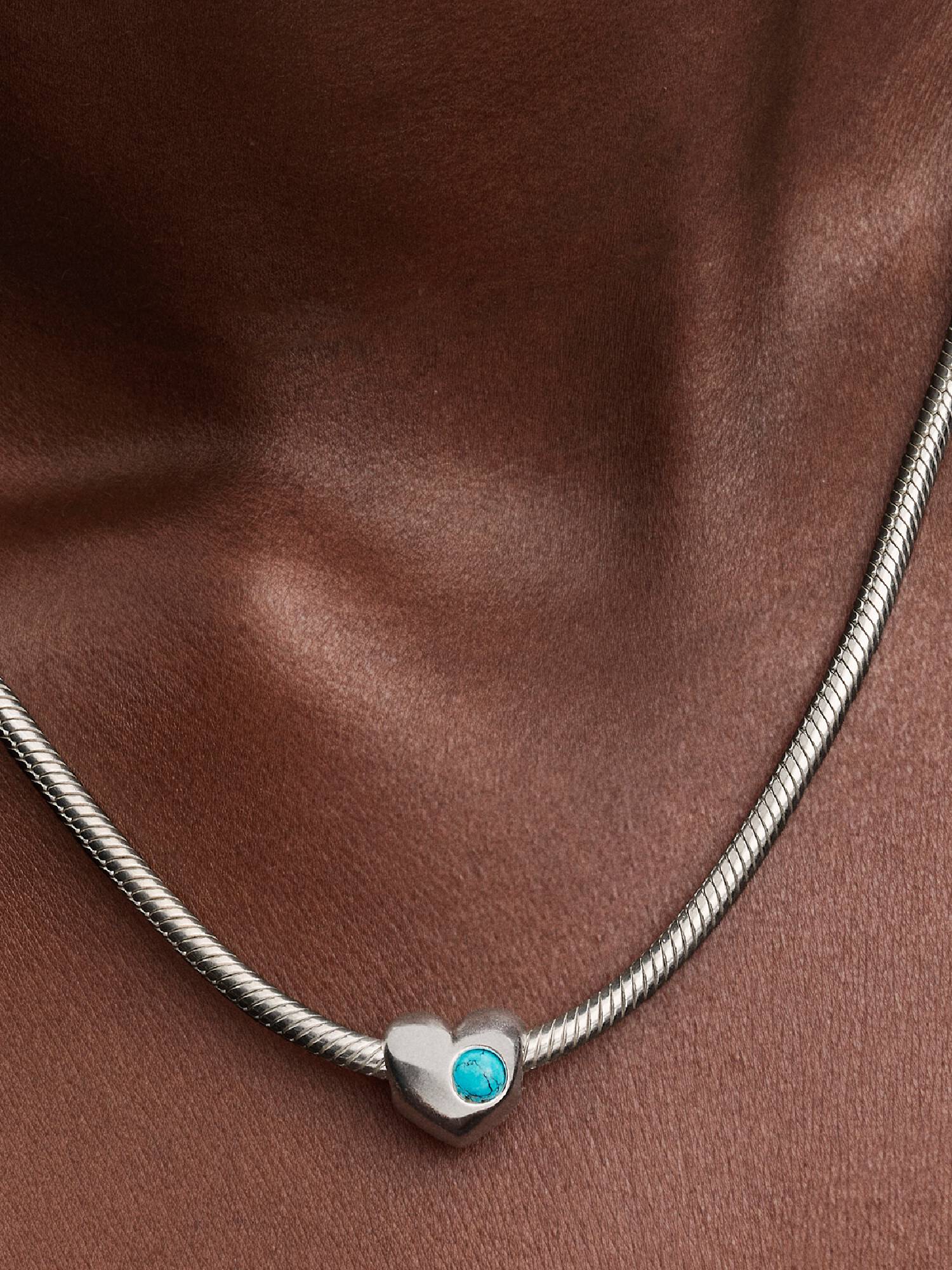 Engravable Turquoise Blue Stone Heart Charm