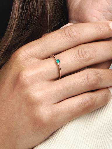 Green Solitaire Ring