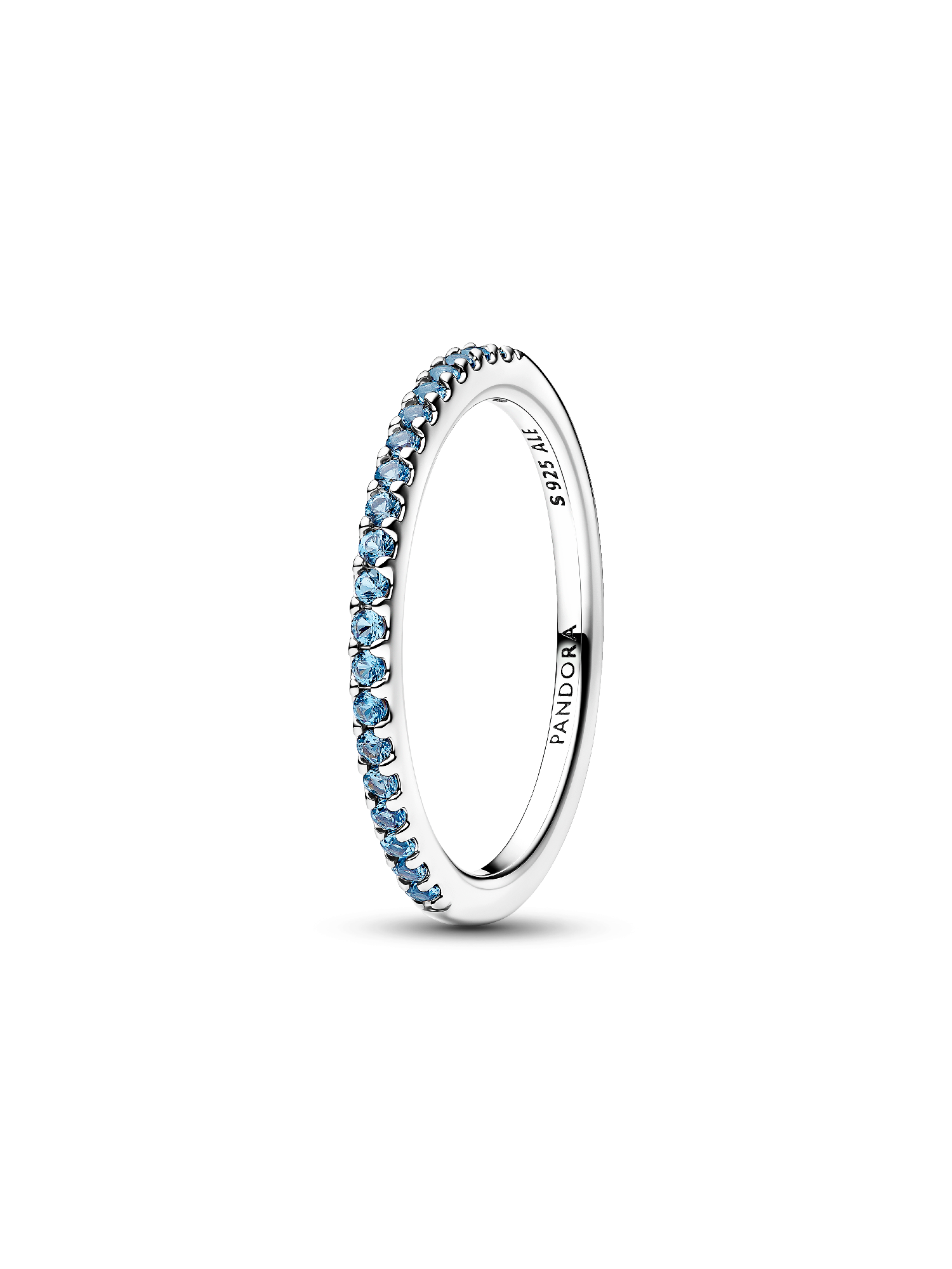 Sparkling Aquamarine Half-Eternity Band Ring 