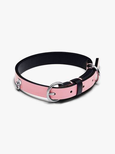 Pink Leather-free Fabric Pet Collar