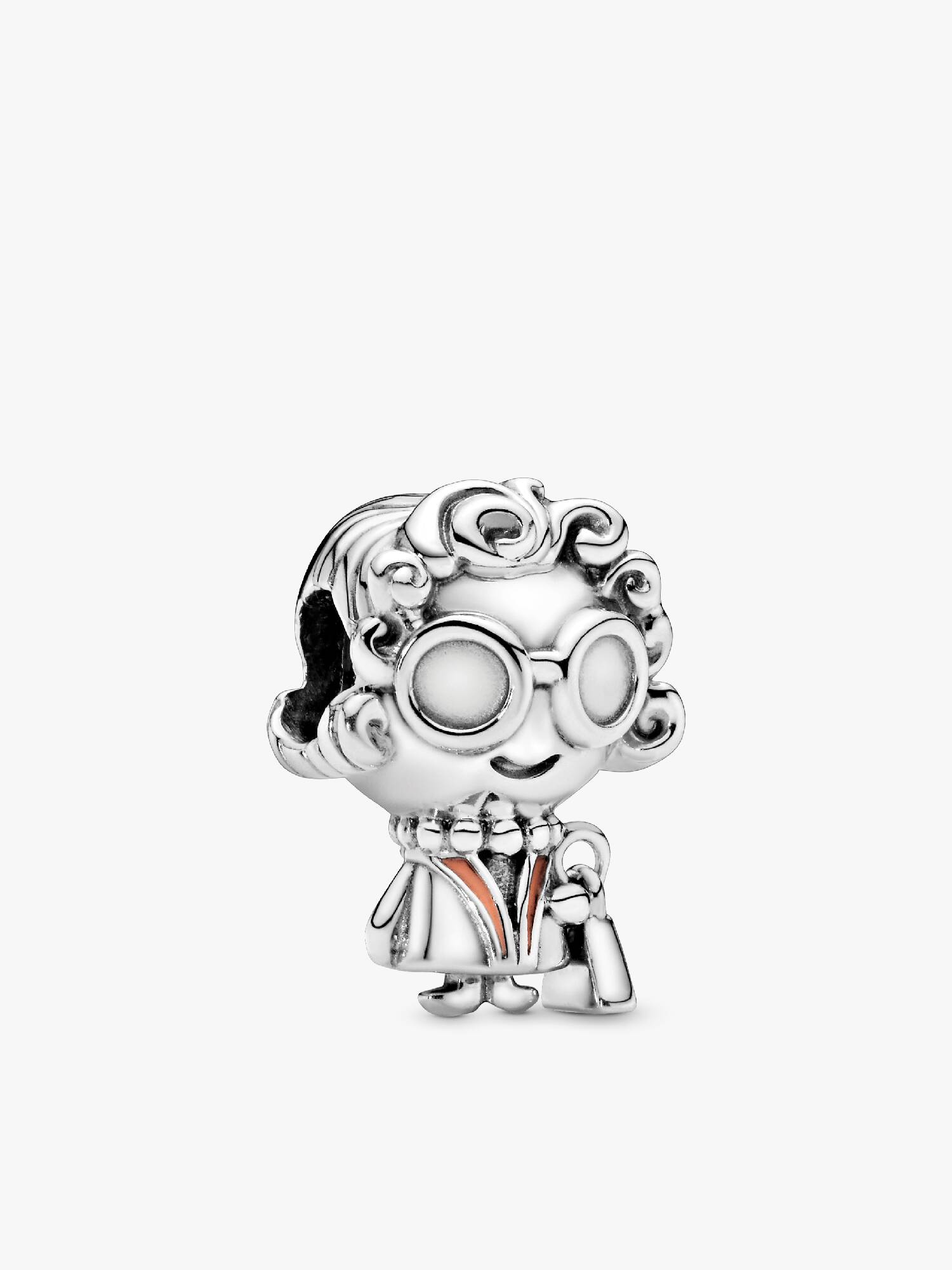 Grandmother silver charm with pink enamel