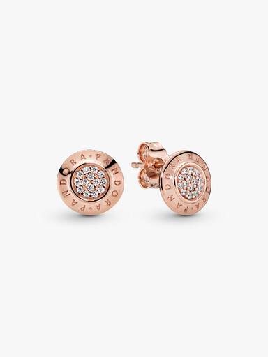 PANDORA Rose stud earrings with clear cubic zirconia