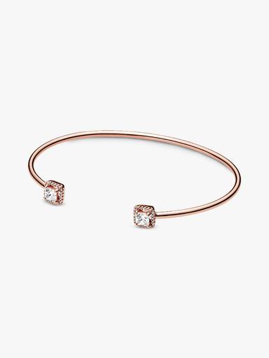 Square Sparkle Open Bangle