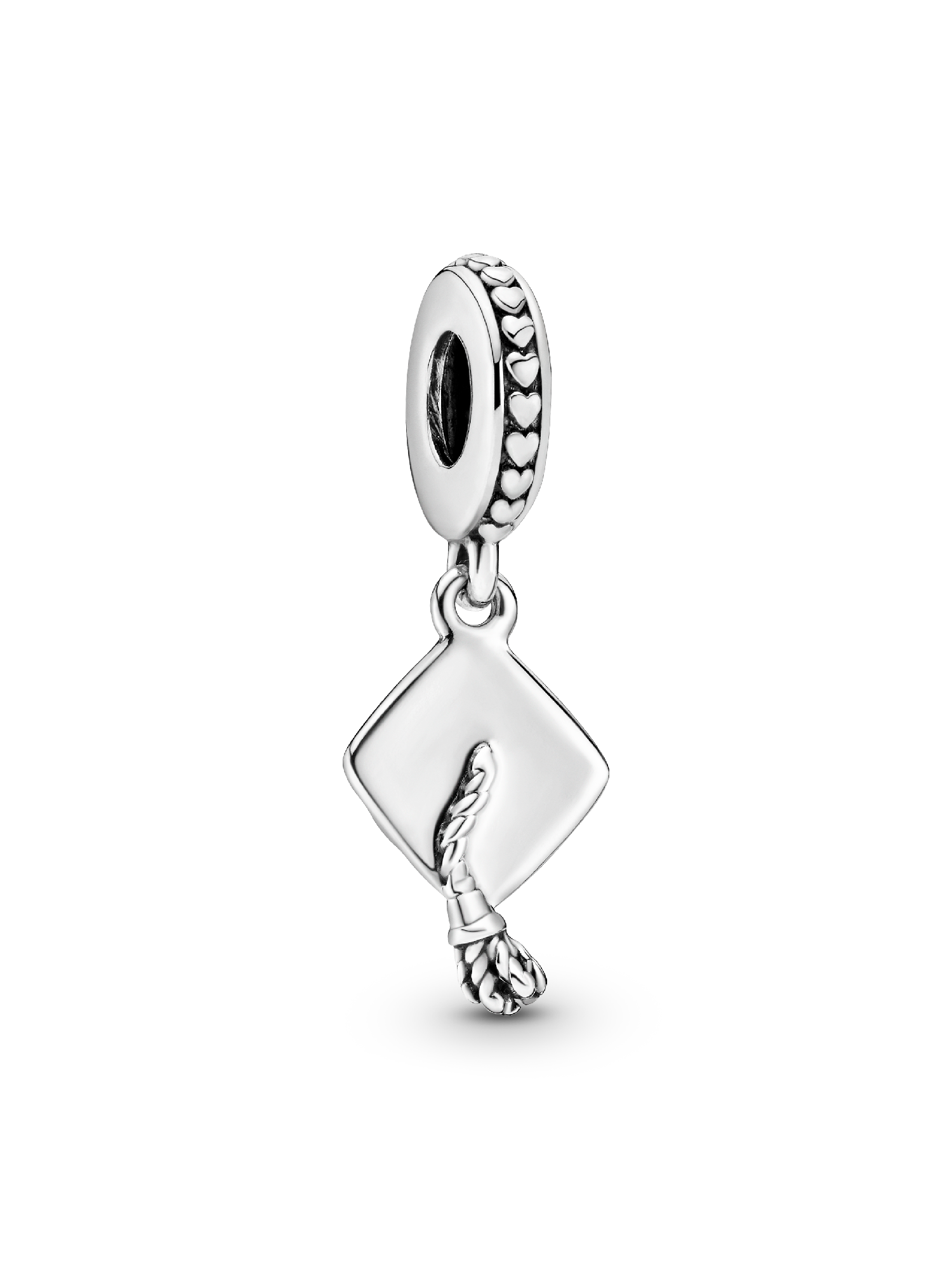Graduation cap silver dangle