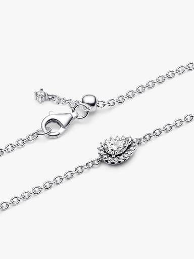 Sparkling Pear Halo Chain Bracelet