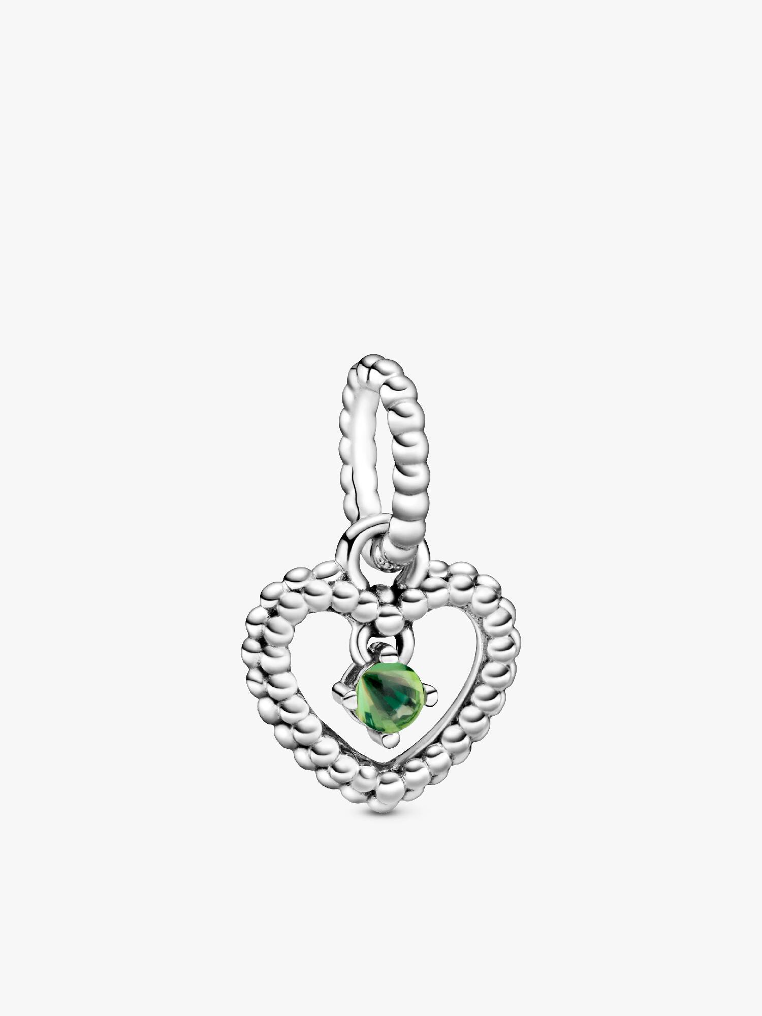 Spring Green Beaded Heart Dangle Charm