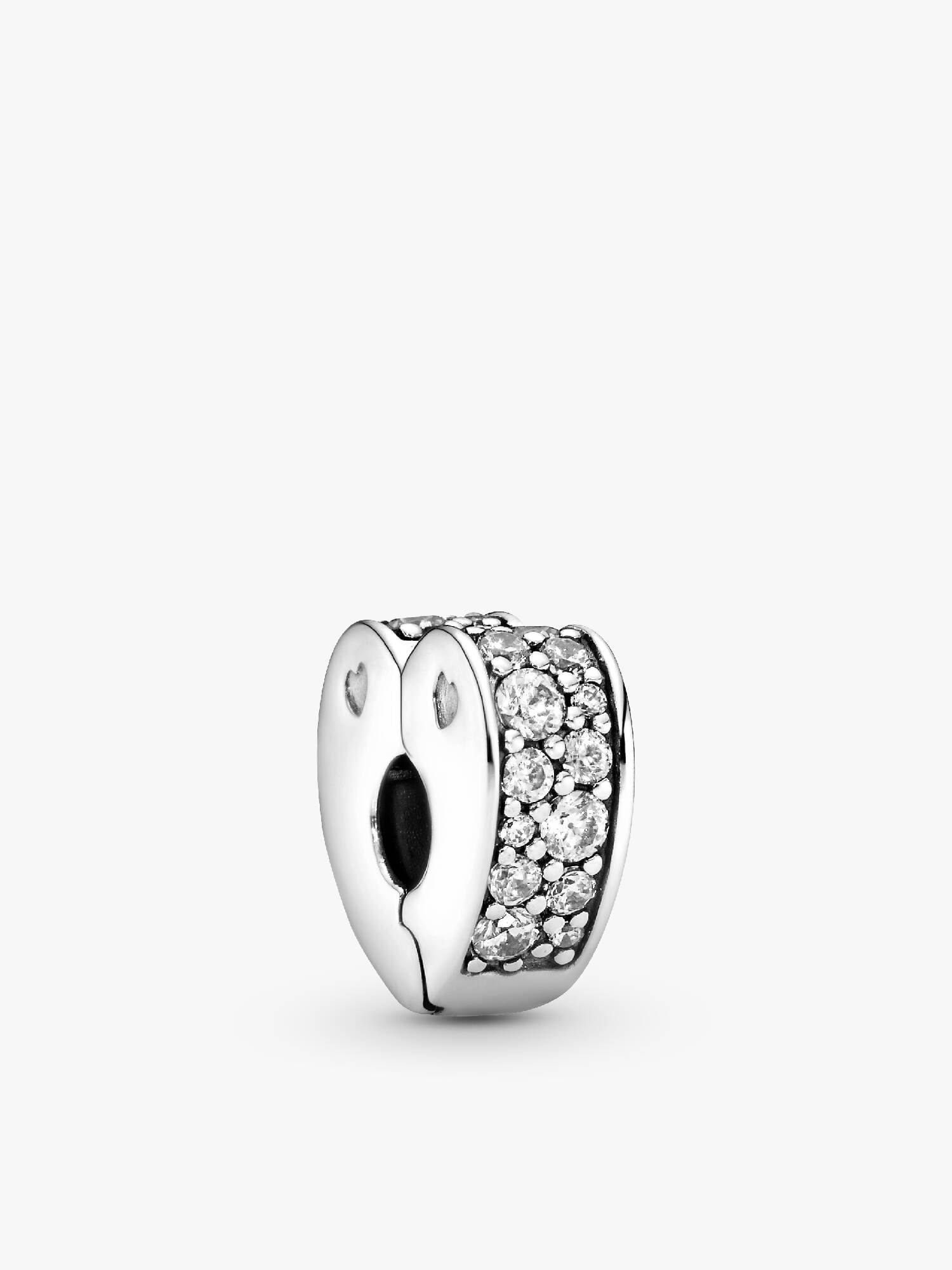 Clear Pavé Heart Clip Charm