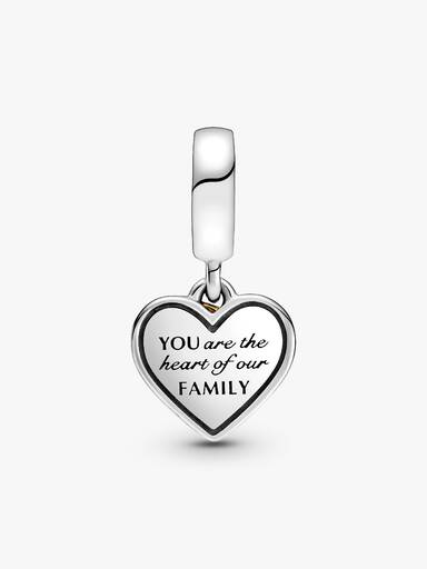 Two-tone Family Tree & Heart Dangle Charm