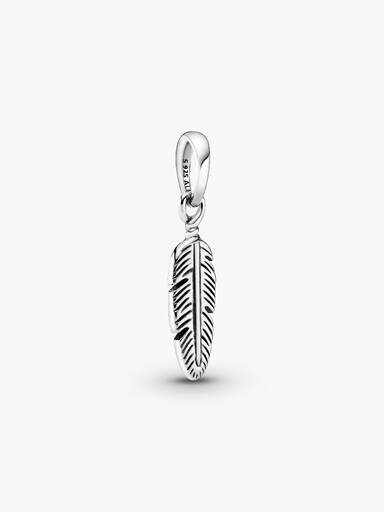 Feather silver pendant