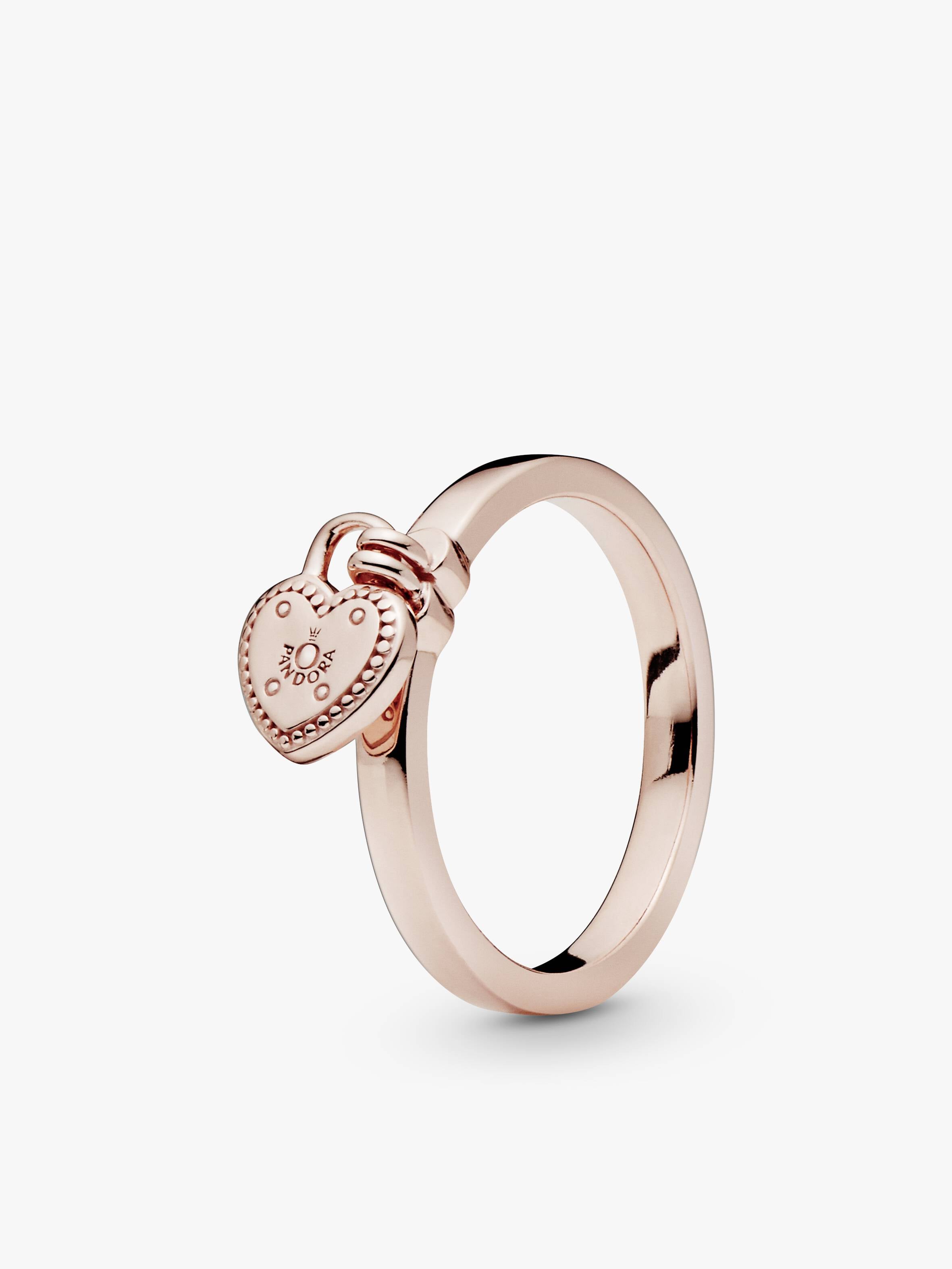 Heart padlock Pandora Rose ring