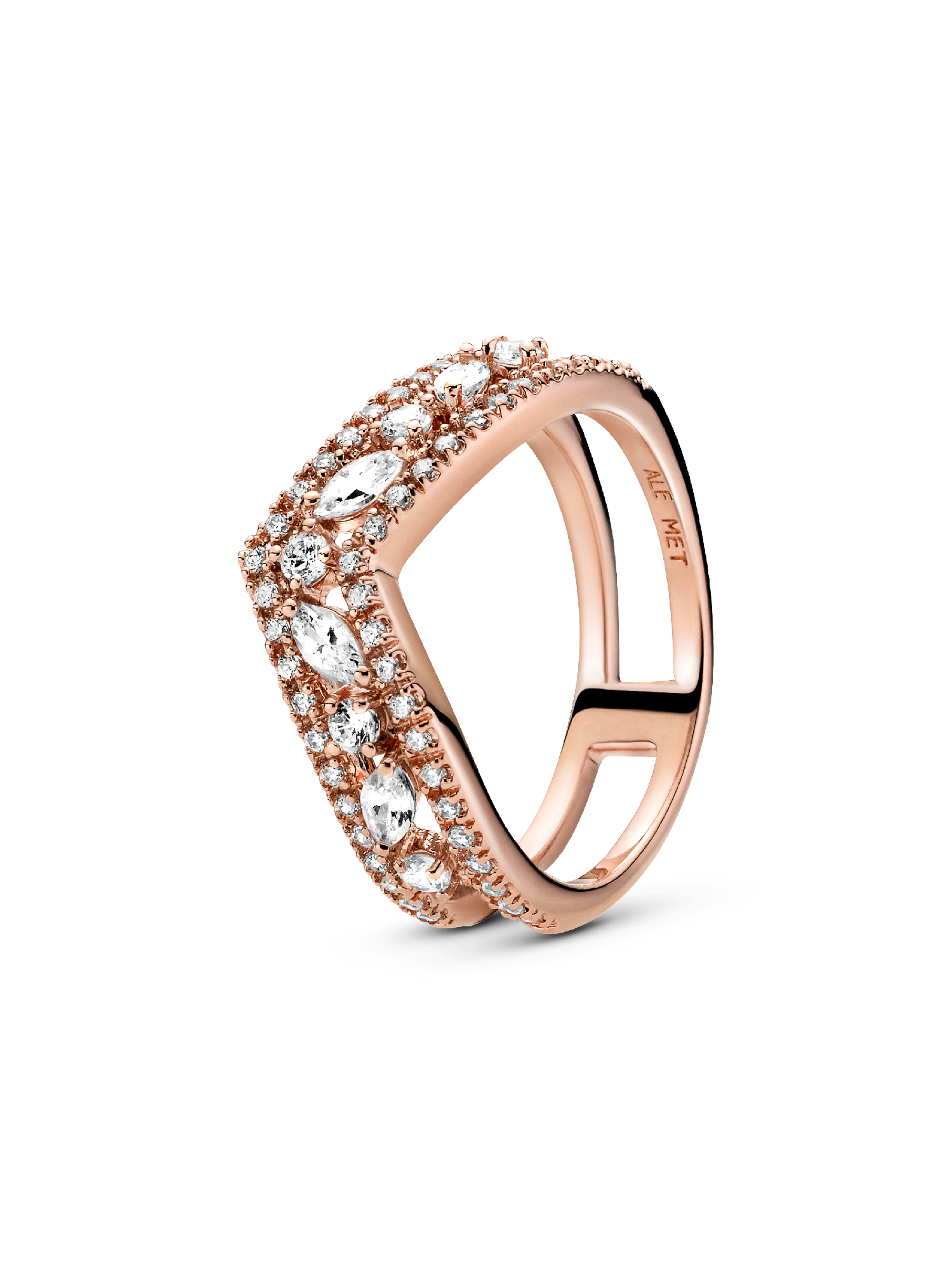 Sparkling Marquise Double Wishbone Ring