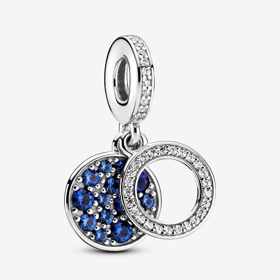 Sparkling Blue Disc Double Dangle Charm image number 0