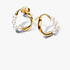 Organically Shaped Circle & Treated Freshwater Cultured Pearls Stud Earrings Organically Shaped Circle & Treated Freshwater Cultured Pearls Stud Earrings