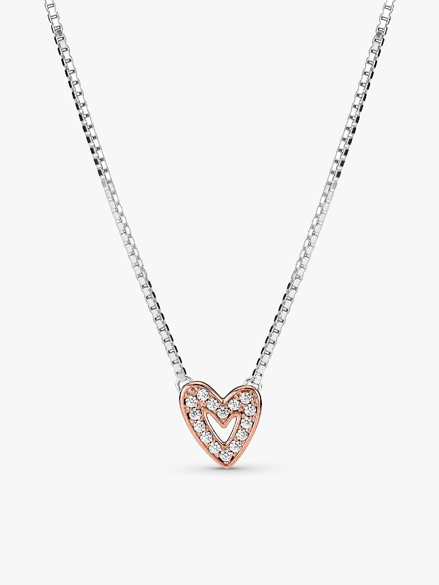 Sparkling Freehand Heart Necklace