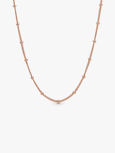 14k Rose gold-plated beaded necklace