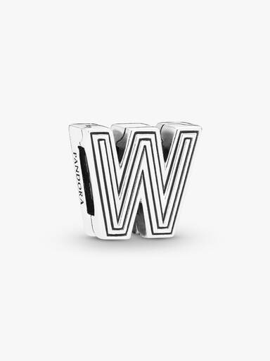 Pandora Reflexions letter W silver clip charm