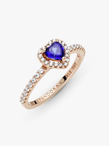 Sparkling Blue Elevated Heart Ring