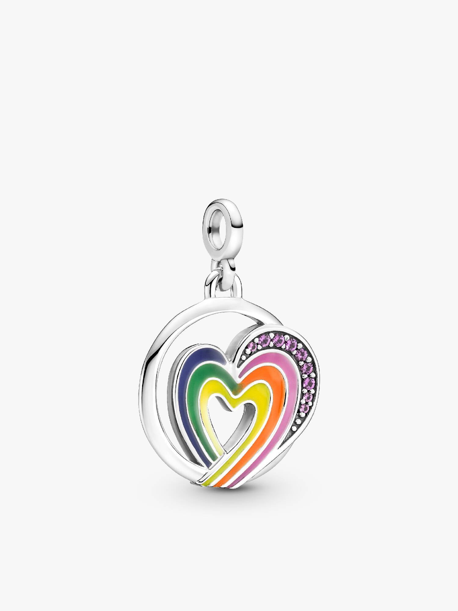 Pandora ME Rainbow Heart of Freedom Medallion Charm