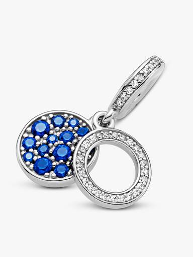 Sparkling Blue Disc Double Dangle Charm