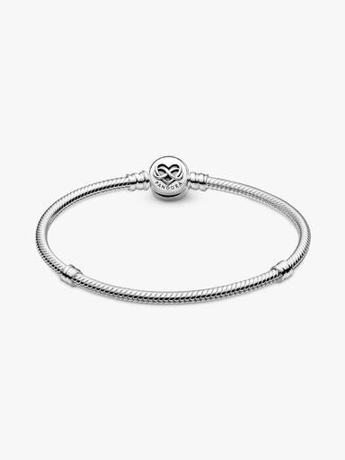Pandora Moments Heart Infinity Clasp Snake Chain Bracelet