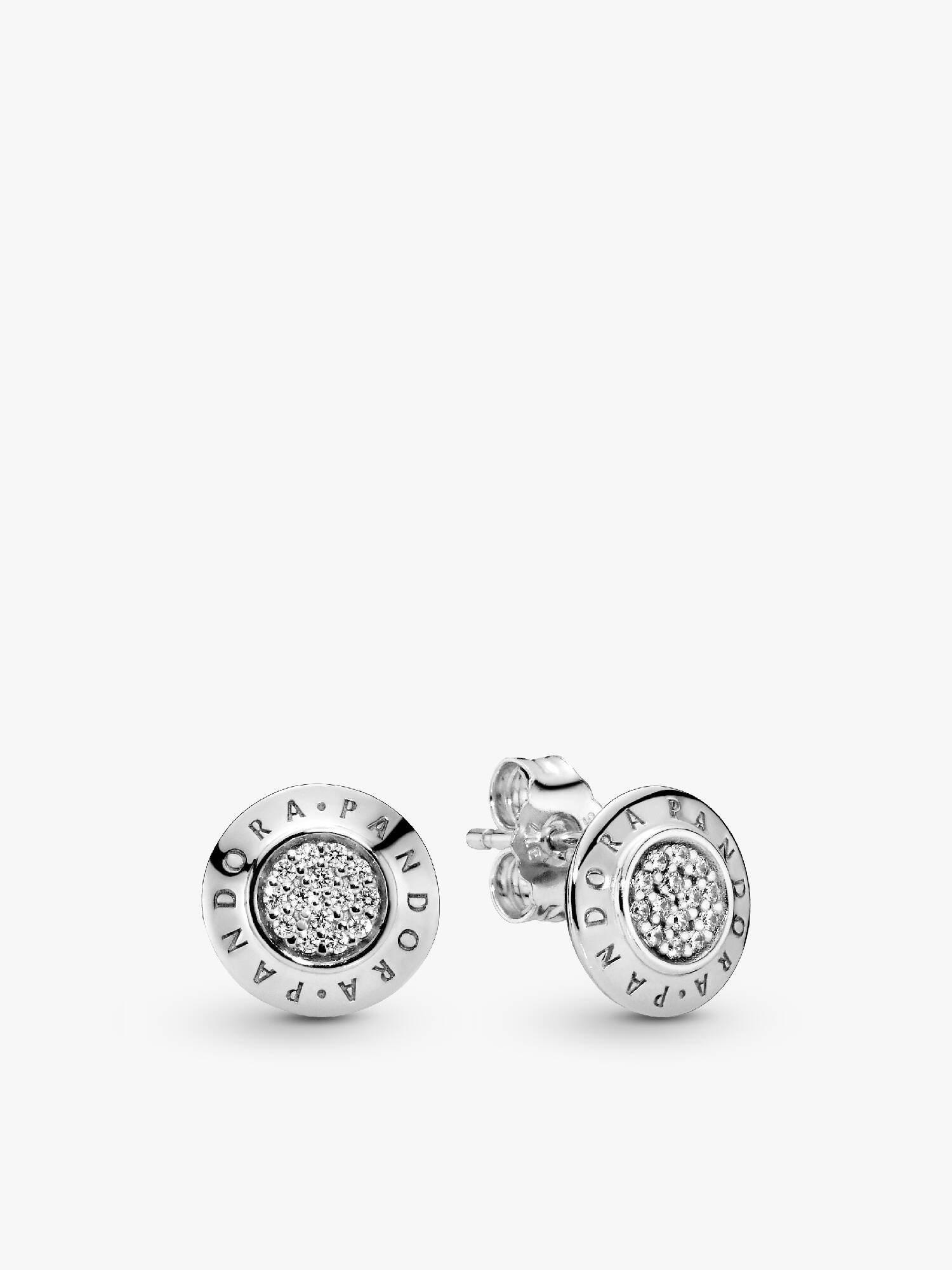 PANDORA silver stud earrings with cubic zirconia