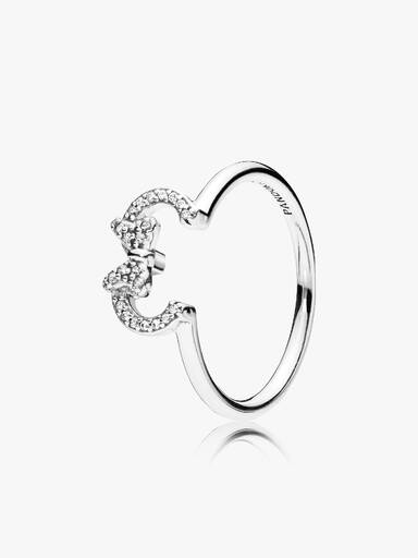 Disney Minnie silver ring with clear cubic zirconia