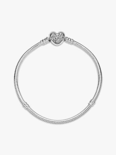 Disney Pandora Moments Mickey Mouse Heart Clasp Snake Chain Bracelet