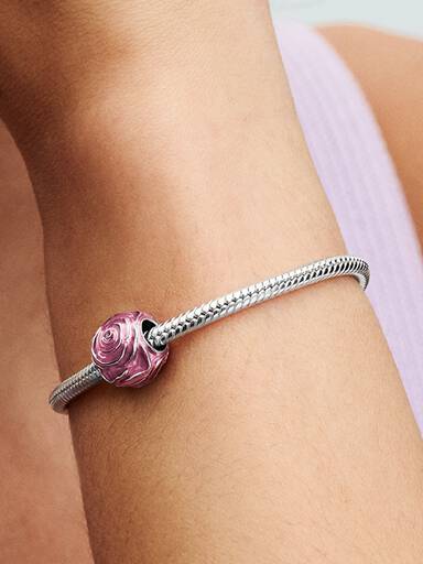 Pink Rose in Bloom Charm