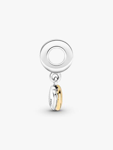 Two-Tone Double Heart Dangle Charm
