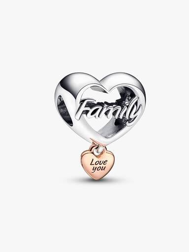 Love You Family Heart Charm