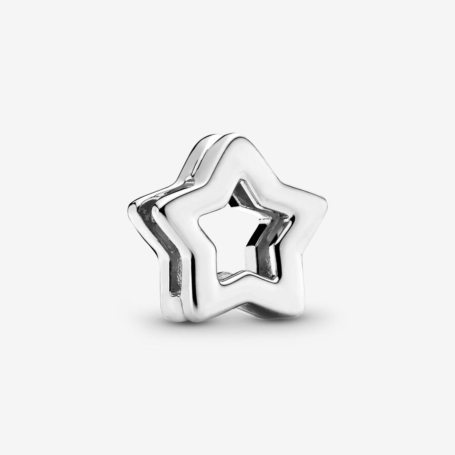 PANDORA Reflexions star silver clip charm image number 0