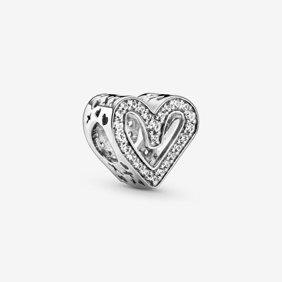 Sparkling Freehand Heart Charm image number 0