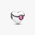 Engravable Pink Stone Heart Charm Engravable Pink Stone Heart Charm