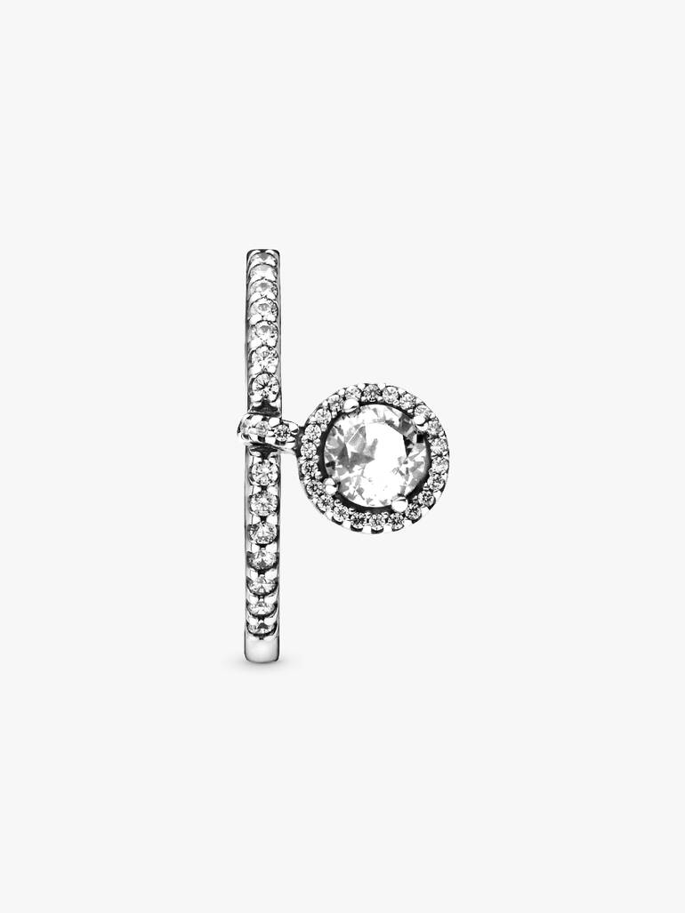 Clear Dangling Round Sparkle Ring