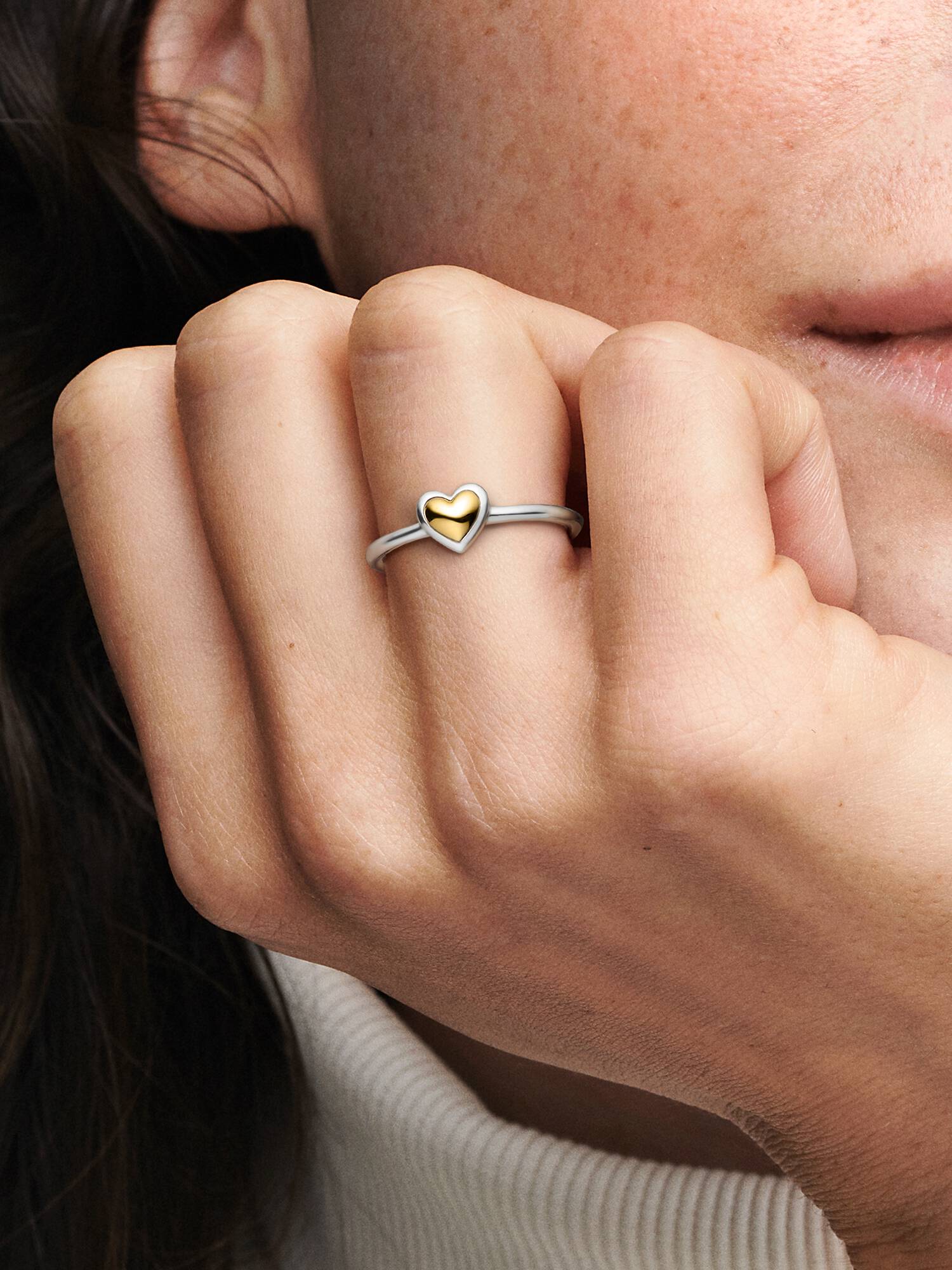 Domed Golden Heart Ring
