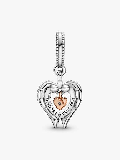 Pandora Club 2021 Angel Wings & Heart Dangle Charm