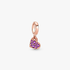 Royal Purple Pavé Tilted Heart Dangle Charm Royal Purple Pavé Tilted Heart Dangle Charm