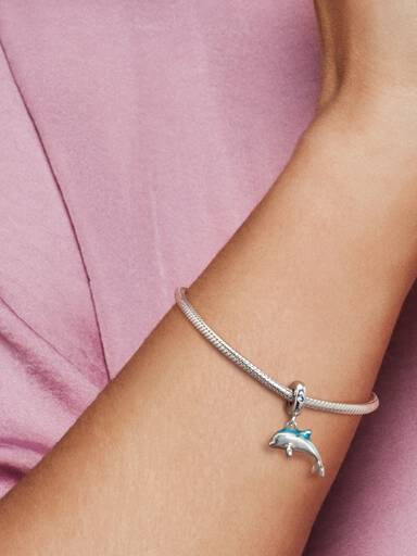 Shimmering Dolphin Dangle Charm