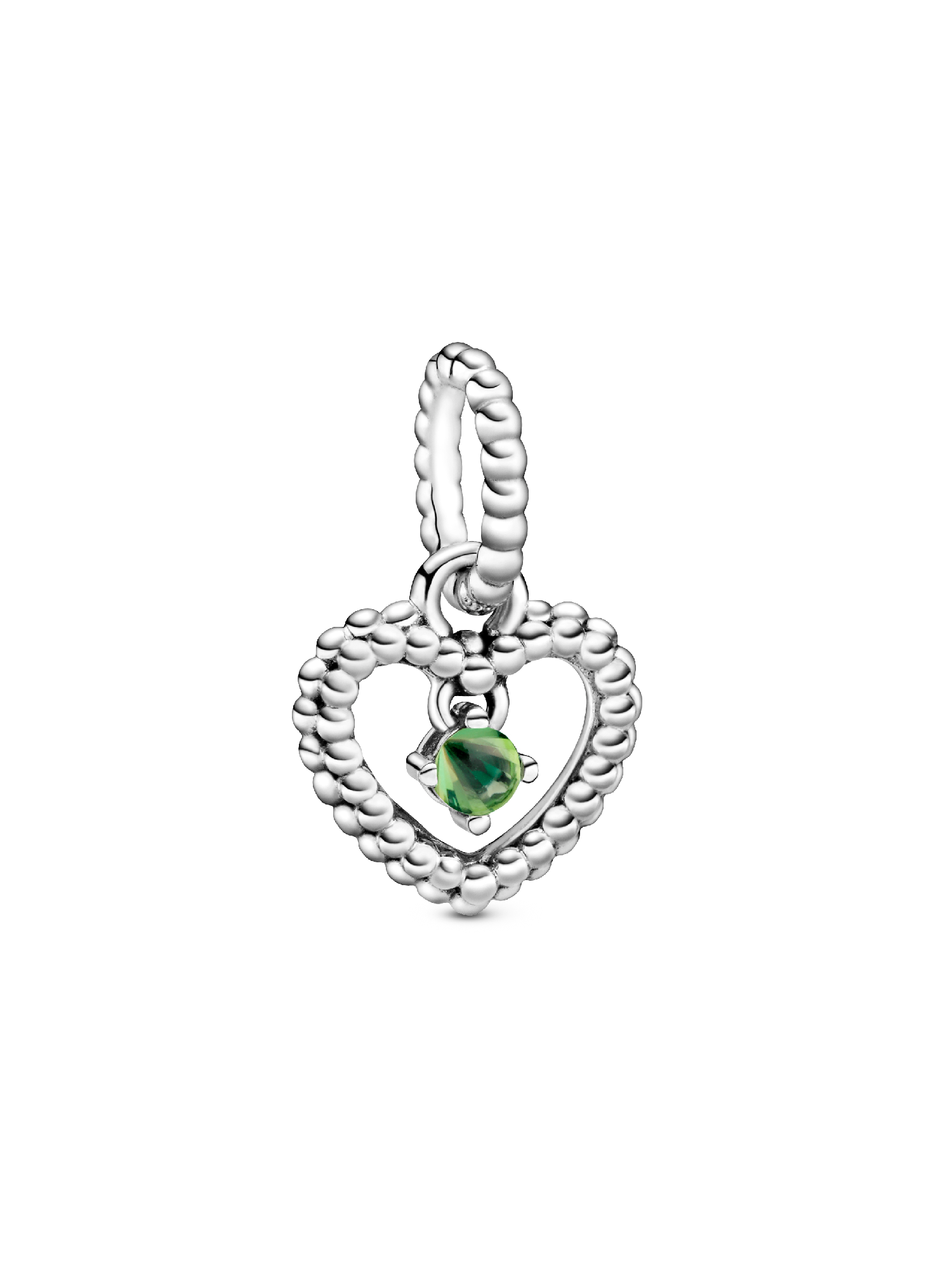 Spring Green Beaded Heart Dangle Charm