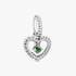 Spring Green Beaded Heart Dangle Charm Spring Green Beaded Heart Dangle Charm