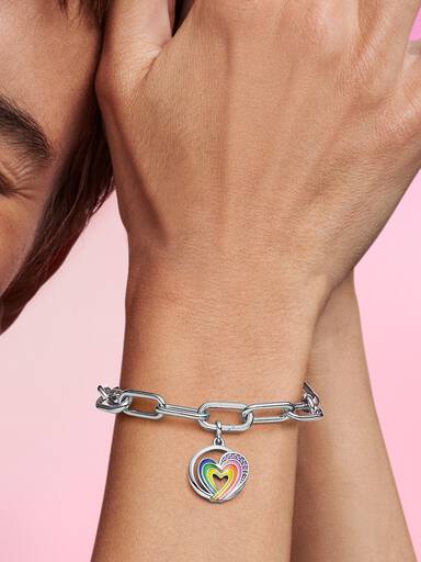 Pandora ME Rainbow Heart of Freedom Medallion Charm