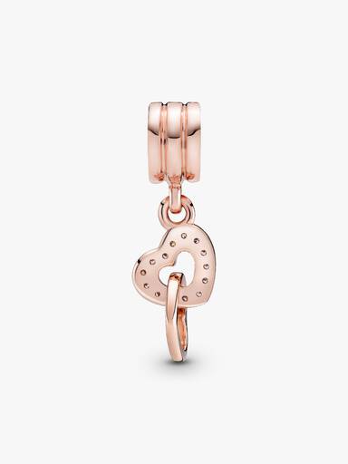 Heart PANDORA Rose dangle with cubic zirconia