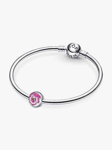 Pink Pansy Flower Clip Charm