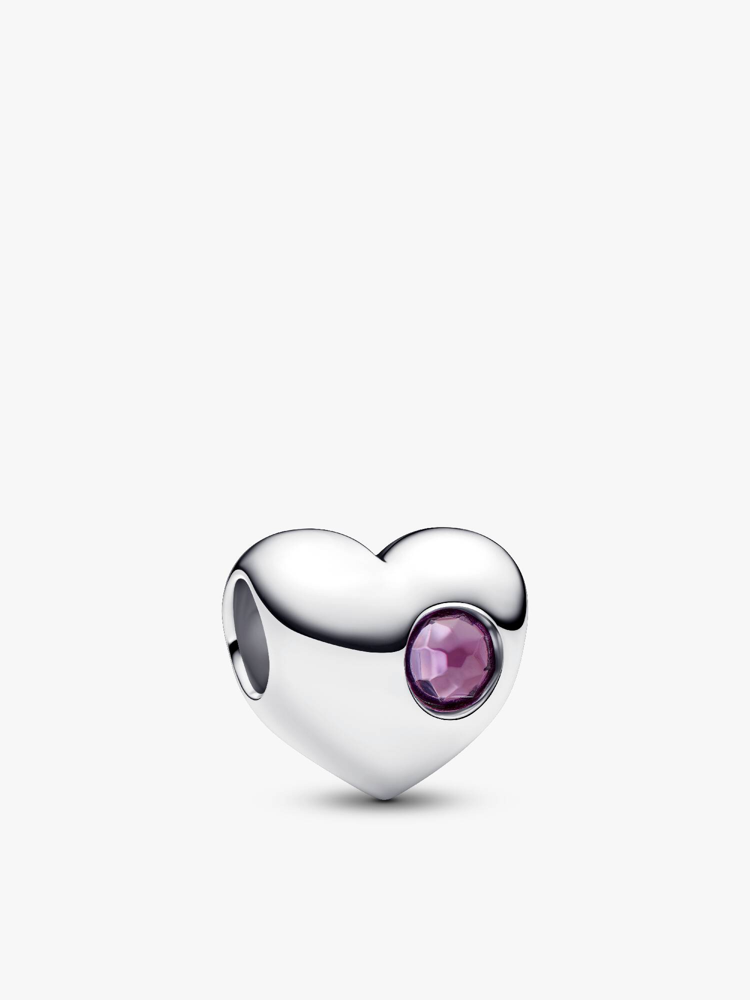 Engravable Purple Stone Heart Charm