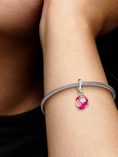 Love Potion Murano Glass Heart Dangle Charm