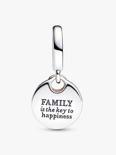 Two-tone Key to Happiness Double Dangle Charm