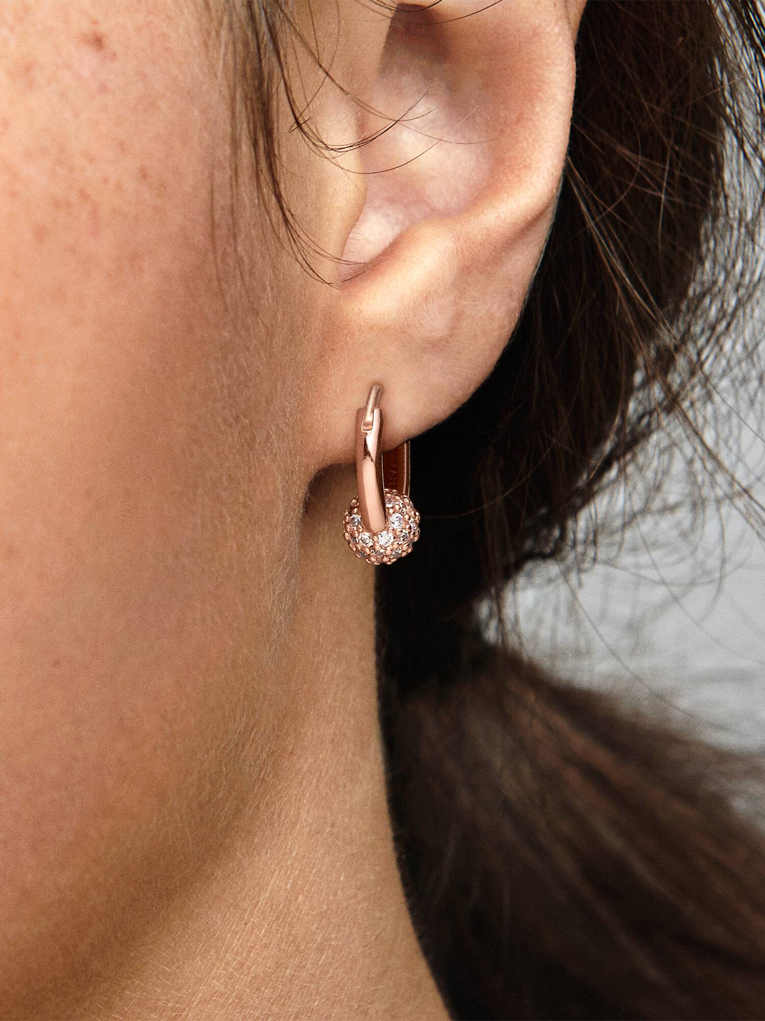 Pavé Bead Hoop Earrings