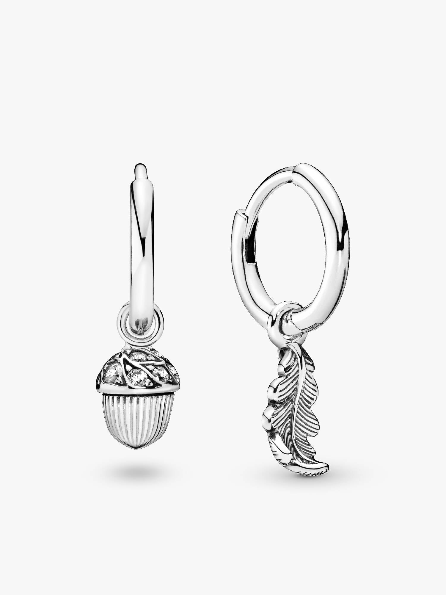 Acorn & Leaf Hoop Earrings